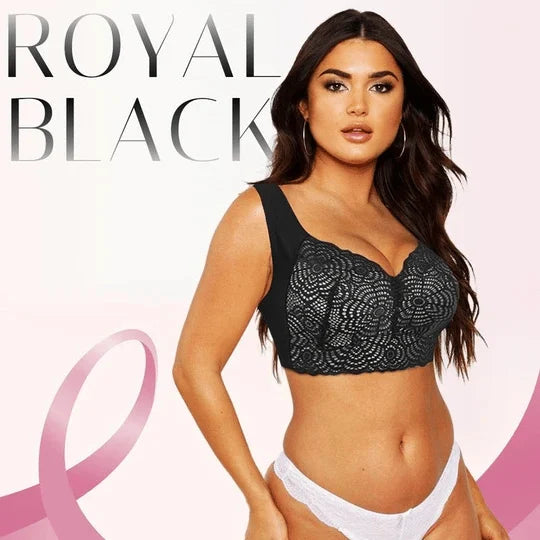 Stretch Full-Figure Seamless Lace Trim Bra